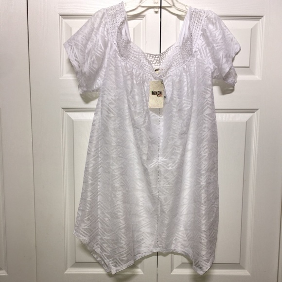 🆕🏖SWIM SUIT-COVER UP. WHITE MESH. WEAR STRAPS UP OR DOWN. BRAND NEW. - Picture 3 of 6